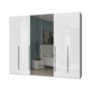 Garderobna omara z ogledalom Piano P6-2OG/PN, bela