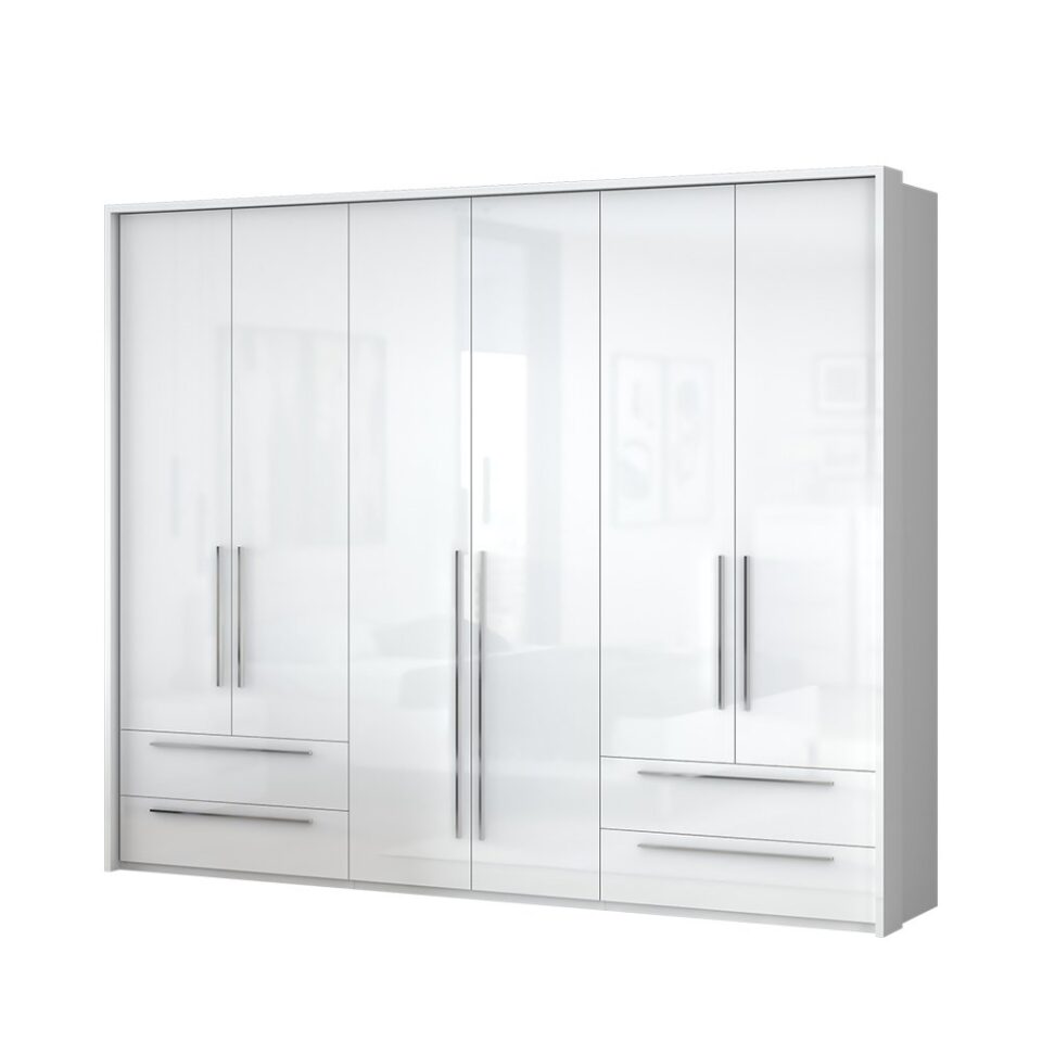 Garderobna omara z lajsnami Piano P64A-2/PN, bela
