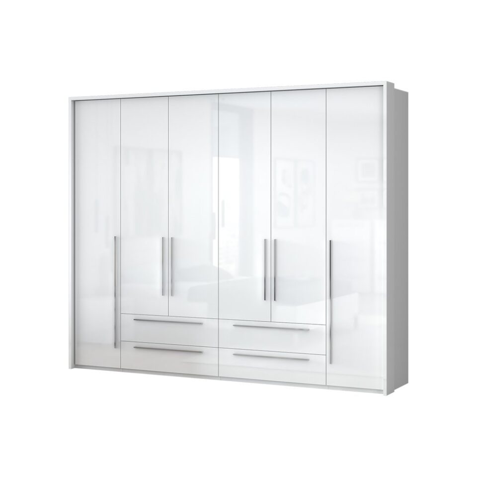 Garderobna omara z lajsnami Piano P64A/PN, bela