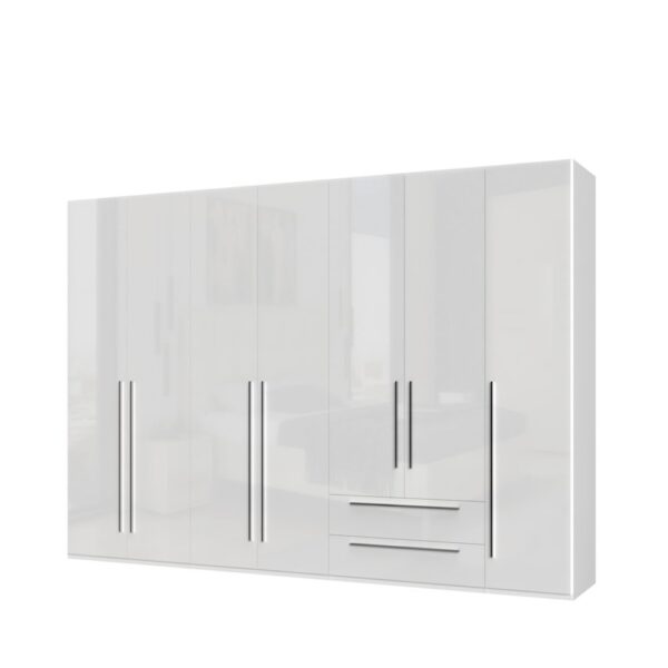 Garderobni ormar Kalla Piano P72/PN, 7 krila i 2 ladice, širina 317 cm