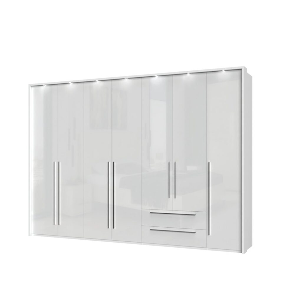 Garderobna omara z LED lajsnami Piano P72B/PN, bela