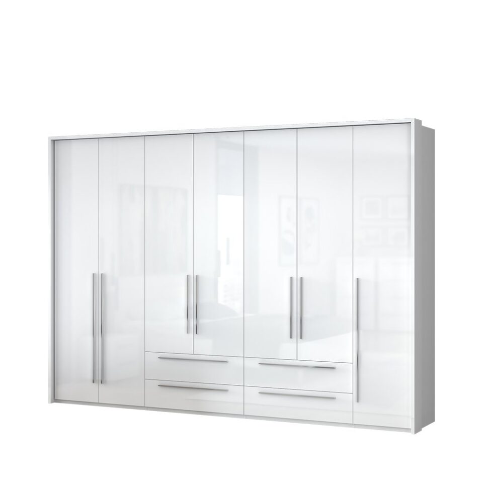 Garderobna omara z lajsnami Piano P74A/PN, bela