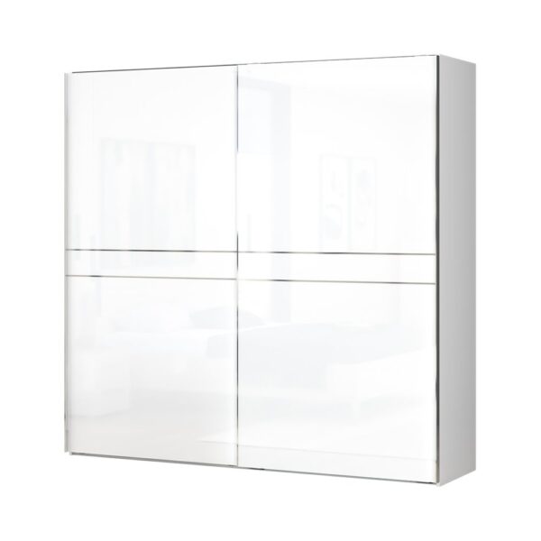 Garderobna omara z drsnimi vrati Piano PK231/PN, bela