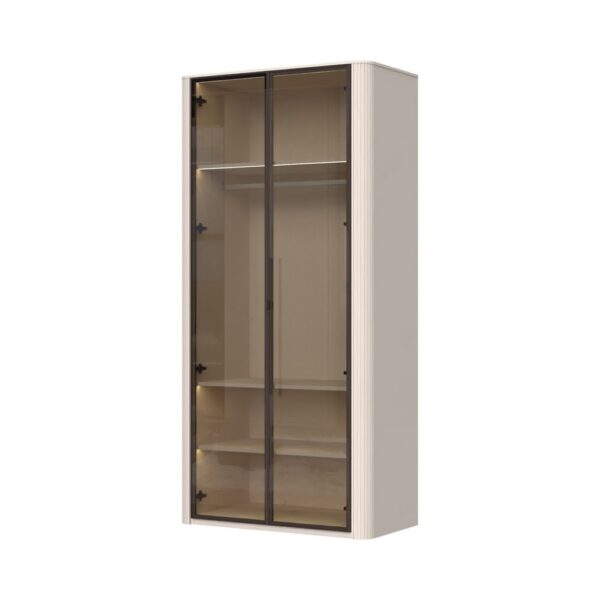 Garderobni ormar Kalla Rondo P2-2AL/RO, sa staklenim krilima, širina 108 cm