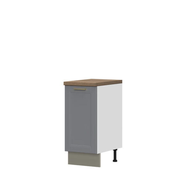 Kuhinjska spodnja omarica z enimi vrati Tara R-40-1K/4, 40 cm, korpus Bela, fronta Grafit mat lak