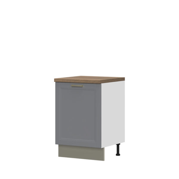 Kuhinjska spodnja omarica z enimi vrati Tara R-60-1K/4, 60 cm, korpus Bela, fronta Grafit mat lak