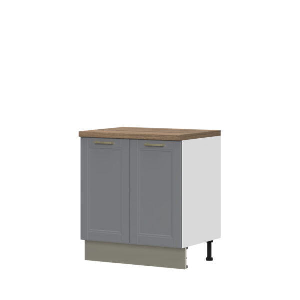 Kuhinjska spodnja omarica z dvojnimi vrati Tara R-80-2K/4, 80 cm, korpus Bela, fronta Grafit mat lak