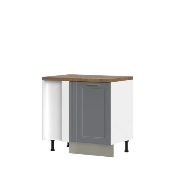 Kuhinjska kotna spodnja omarica z enimi vrati Tara R-UG-1K/4, 109 cm, korpus Bela, fronta Grafit mat lak