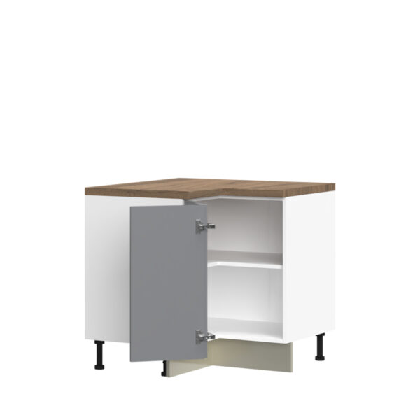 Kuhinjska kotna spodnja omarica z dvojnimi vrati Tara R-UG-2K/4, 94 cm, korpus Bela, fronta Grafit mat lak