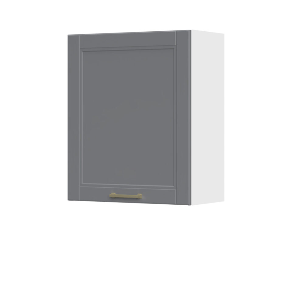 Kuhinjska zgornja viseča omarica z enimi vrati Tara V7-60-1K/4, 60 cm, višina 72 cm, korpus Bela, fronta Grafit mat lak