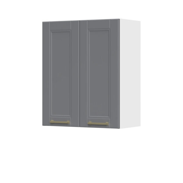 Kuhinjska zgornja viseča omarica z dvojnimi vrati Tara V7-60-2K/4, 60 cm, višina 72 cm, korpus Bela, fronta Grafit mat lak