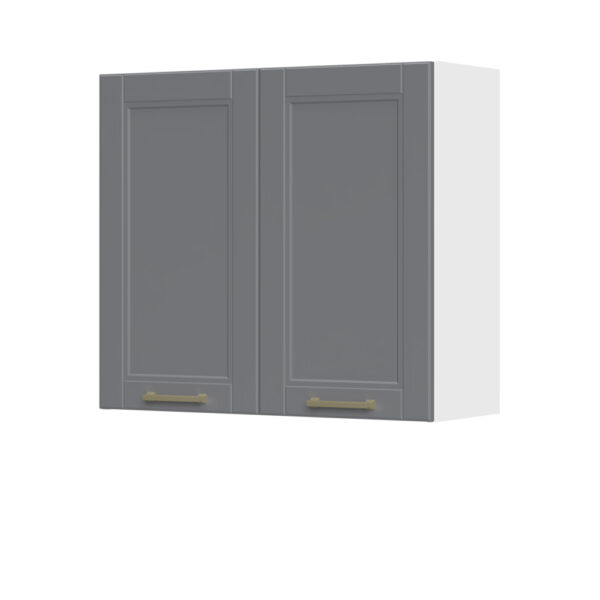 Kuhinjska zgornja viseča omarica z dvojnimi vrati Tara V7-80-2K/4, 80 cm, višina 72 cm, korpus Bela, fronta Grafit mat lak