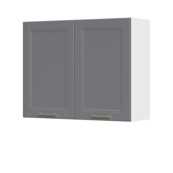 Kuhinjska zgornja viseča omarica z dvojnimi vrati Tara V7-90-2K/4, 90 cm, višina 72 cm, korpus Bela, fronta Grafit mat lak