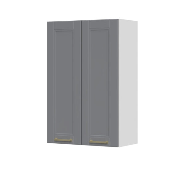 Kuhinjska zgornja viseča omarica z dvojnimi vrati Tara V9-60-2K/4, 60 cm, višina 91 cm, korpus Bela, fronta Grafit mat lak