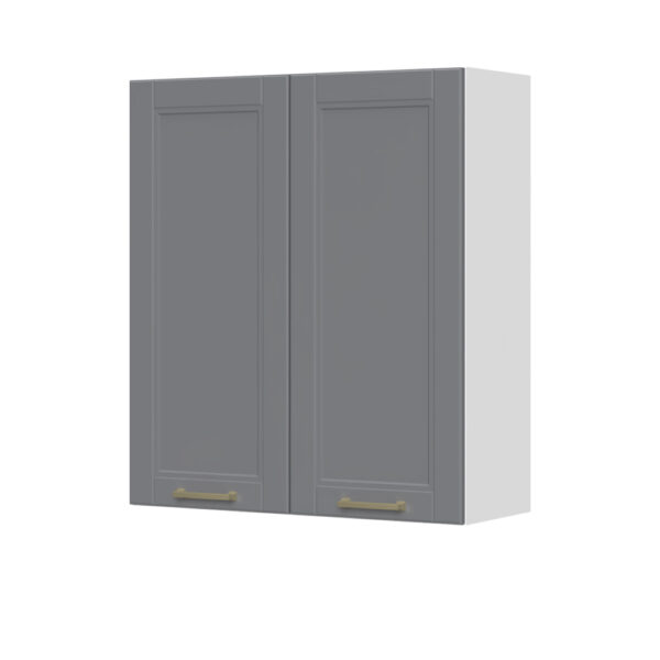 Kuhinjska zgornja viseča omarica z dvojnimi vrati Tara V9-80-2K/4, 80 cm, višina 91 cm, korpus Bela, fronta Grafit mat lak