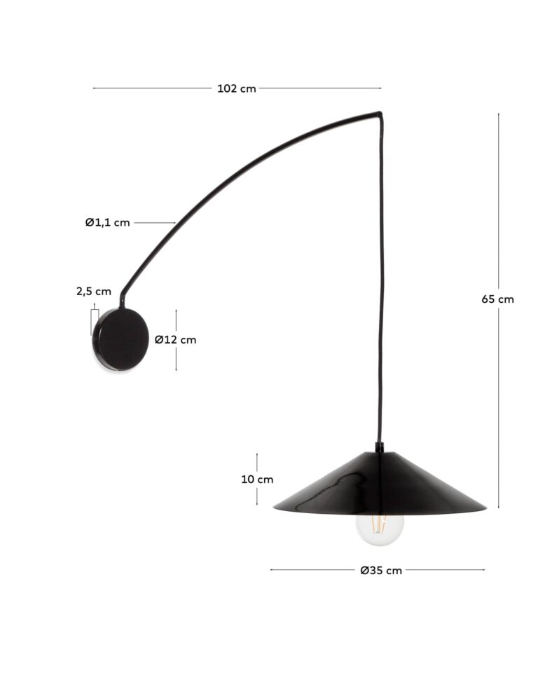 Stenska svetilka Kally, barvana kovina, vrtljiva roka, 104 x 35 x 65 cm