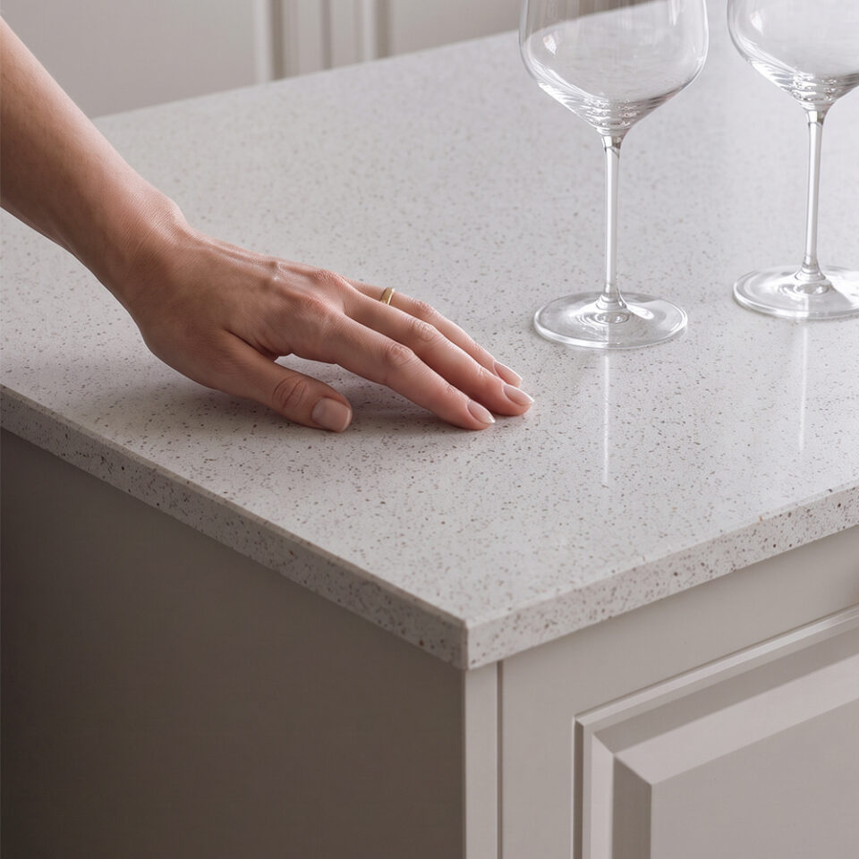 Kvarcni pult Jela RP-Q15 v dekorju Elixir white