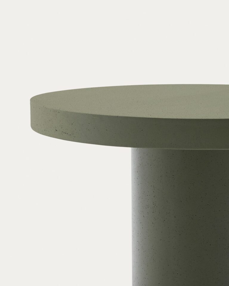 Okrogla vrtna miza Aiguablava, beton s steklenimi vlakni, 90 x 90 x 75 cm