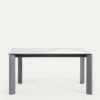 Raztegljiva miza Axis, porcelan White Kalos, antracitne noge, 160 (220) x 90 cm