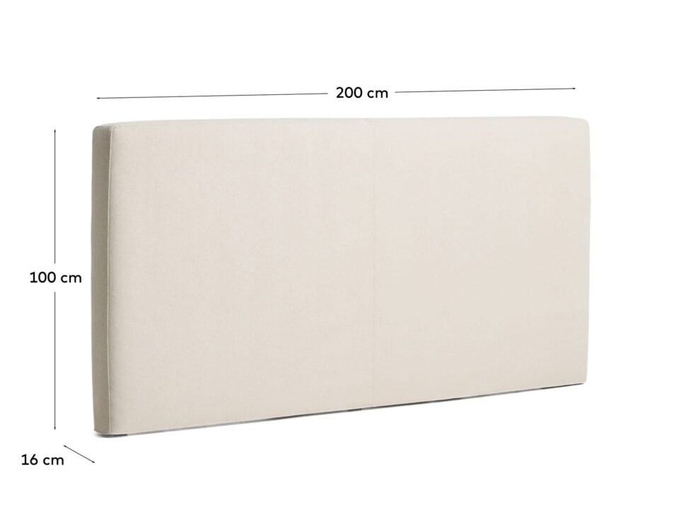 Vzglavje Blok, ekru, snemljiva prevleka, za posteljo do 180 cm, 200 x 100 cm
