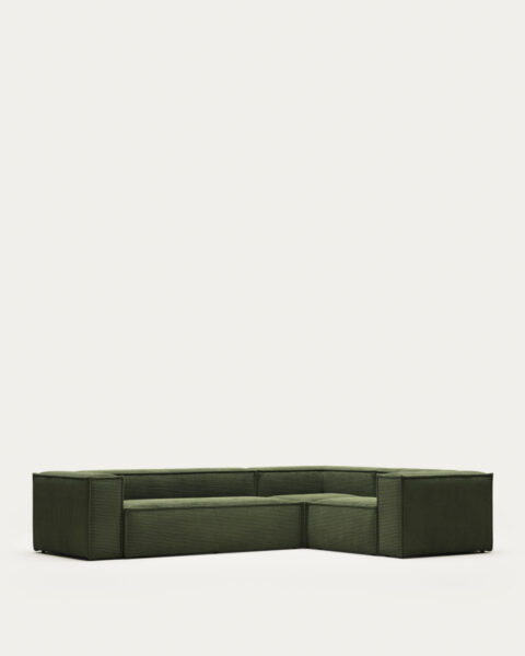 Kotna sedežna garnitura Blok v zeleni barvi - 320 x 230 cm ali 230 x 320 cm