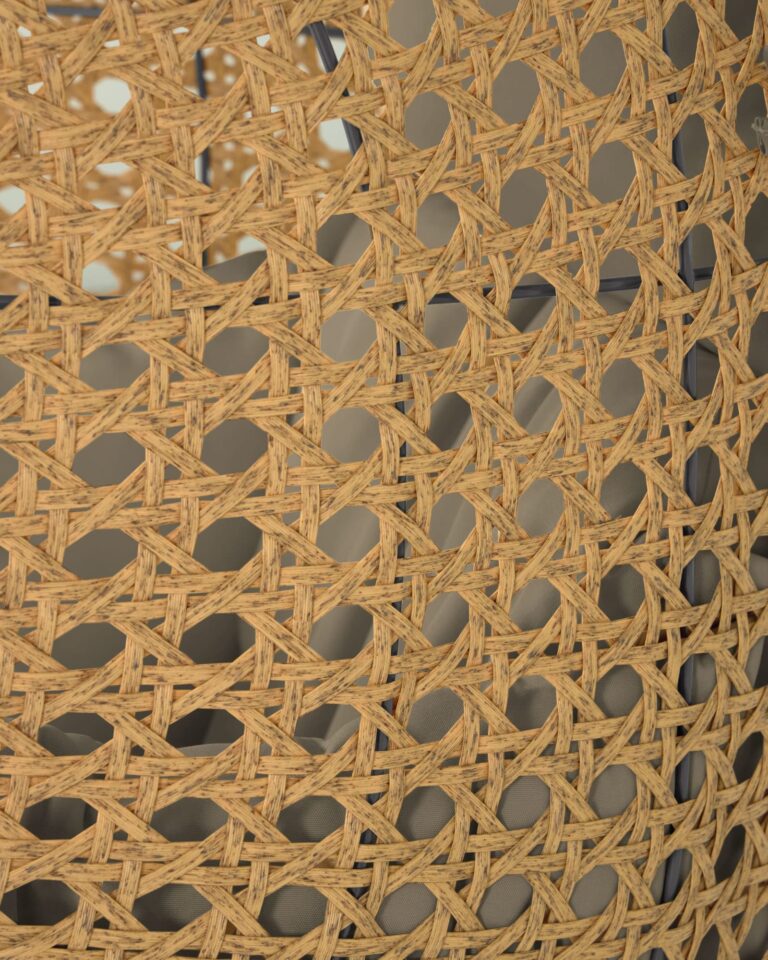 Viseči fotelj Cira, sintetični ratan, s stojalom, 105 x 105 x 197 cm
