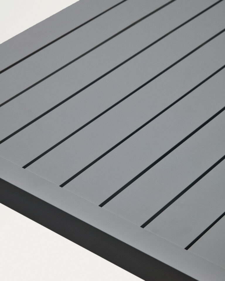 Jedilniška miza Culip iz aluminija v sivi barvi, v dimenziji 180 x 90 cm