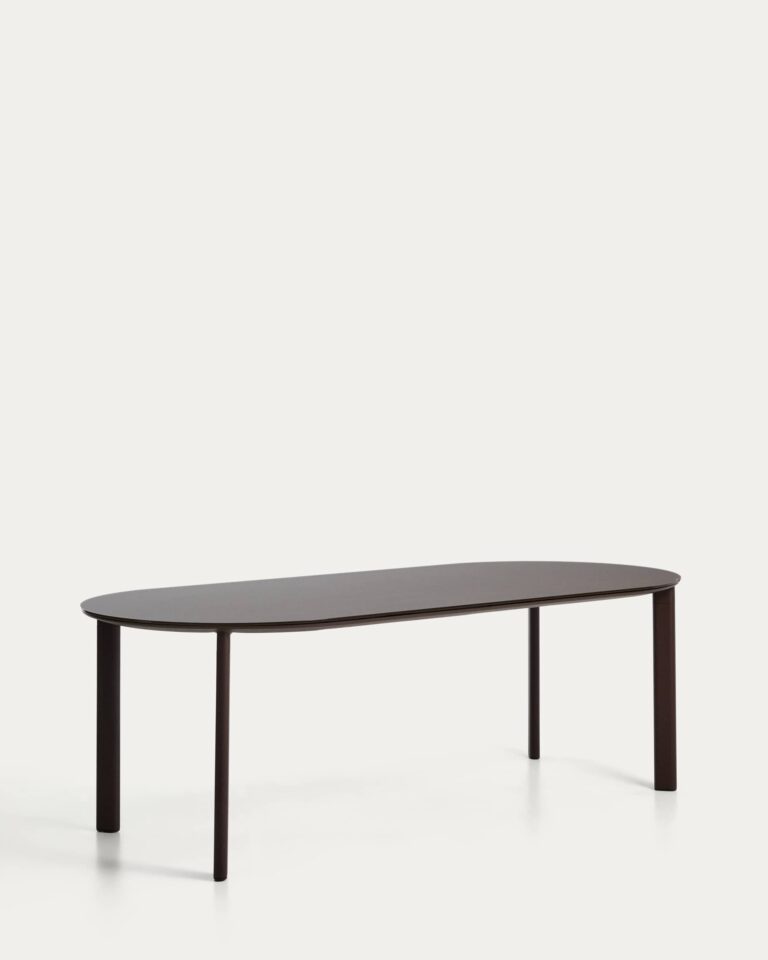 Ovalna vrtna miza Erice, aluminij in kaljeno steklo, 230 x 100 x 75 cm