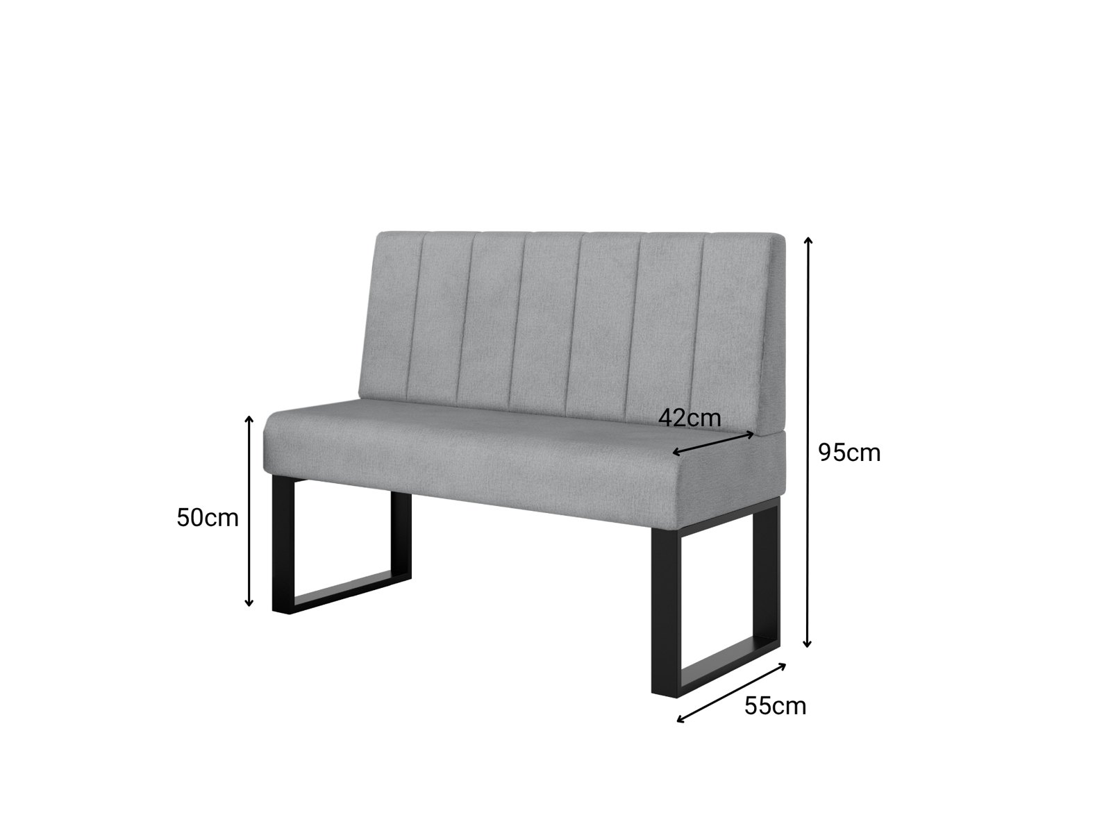 Mere klopi Prado: višina 95 cm, sedišče 50 cm, globina 55 cm