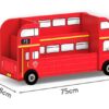 Knjižni poličnik Double-Decker v obliki rdečega avtobusa, 75 x 40 x 28 cm