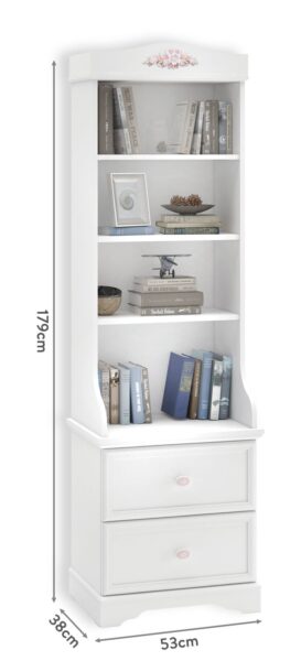 Regal za knjige Rustic White, dimenzije 54 x 179 x 38 cm