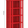 Knjižni poličnik Telephone Box v obliki rdeče telefonske govorilnice