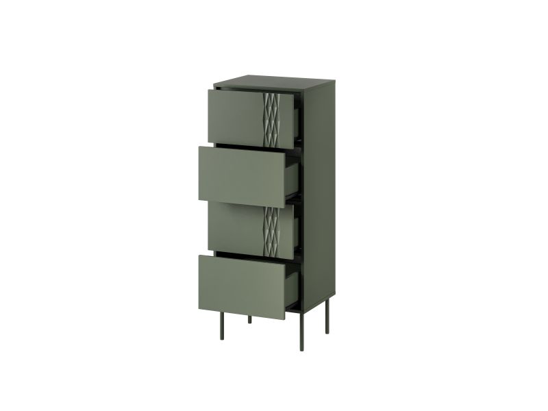 Komoda Tresse 4S, zelena