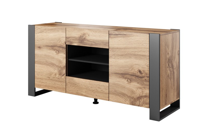 Komoda Wood, hrast wotan in antracit