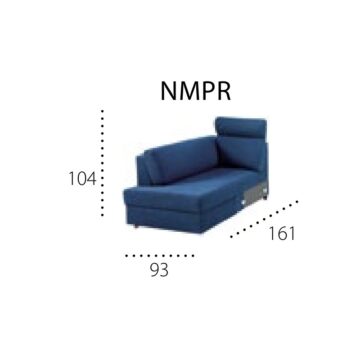 Končni ležalni modul Plato NMPR, desna izvedba, 93 x 161 cm