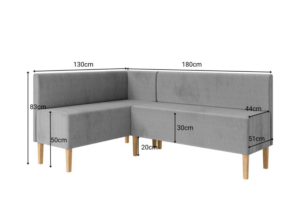Mere kotne klopi Iblea 130 x 180 cm z višino 83 cm.