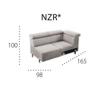 Kotni modul NZR, desna izvedba, 98 x 165 cm (na sliki model Kobe, iz katerega modulov se sestavi Inari)