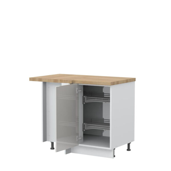 Kuhinjska kotna spodnja omarica z vrtljivim košem Modern R-UG-1KZA/3, 109 cm, izrez izdelka