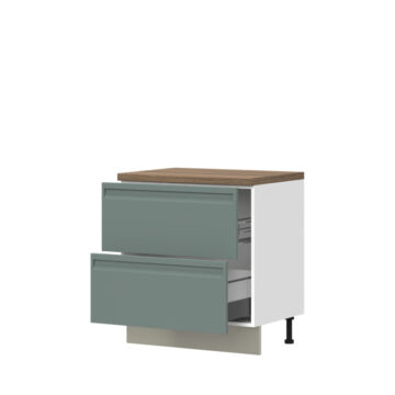 Kuhinjski donji element za sudoper s dvije ladice Integra R-80-2MZ/7, 80 cm (korpus s frontom i postoljem)