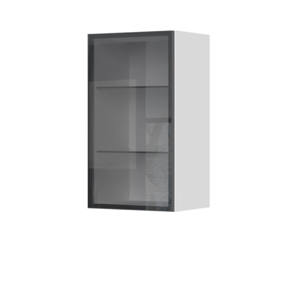 Kuhinjski gornji viseći element s staklenim vratima u alu okviru Ergon V7-40-1AL, 40 cm, visina 72 cm