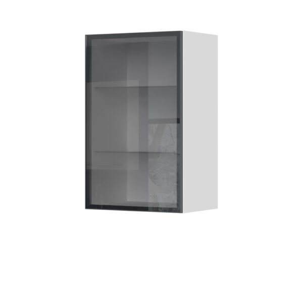 Kuhinjski gornji viseći element s staklenim vratima u alu okviru Ergon V7-45-1AL, 45 cm, visina 72 cm