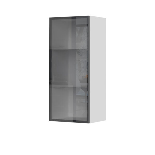 Kuhinjski gornji viseći element s staklenim vratima u alu okviru Ergon V9-40-1AL, 40 cm, visina 91 cm