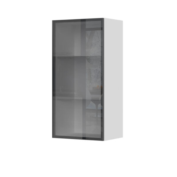 Kuhinjski gornji viseći element s staklenim vratima u alu okviru Ergon V9-45-1AL, 45 cm, visina 91 cm