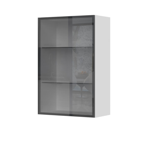 Kuhinjski gornji viseći element s staklenim vratima u alu okviru Ergon V9-60-1AL, 60 cm, visina 91 cm