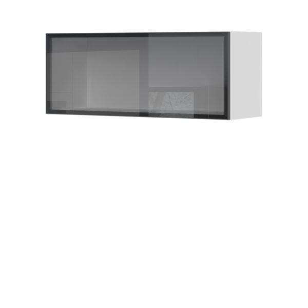 Kuhinjski gornji viseći element s podiznim staklenim vratima u alu okviru Ergon V3-90-ALP, 90 cm, visina 36 cm
