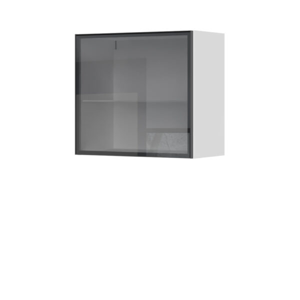 Kuhinjski gornji viseći element s podiznim staklenim vratima u alu okviru Ergon V5-60-1ALP, 60 cm, visina 55 cm