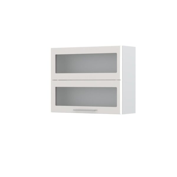 Kuhinjska zgornja viseča omarica z dvojnimi dvižnimi steklenimi vrati Modern V7-90-2KSP/3, 90 cm, višina 72 cm, izrez izdelka