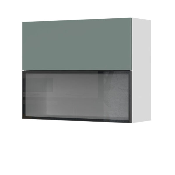 Kuhinjski gornji viseći element s vratima i podiznim staklenim vratima u alu okviru Integra V7-90-1KALP/7, 90 cm, visina 72 cm