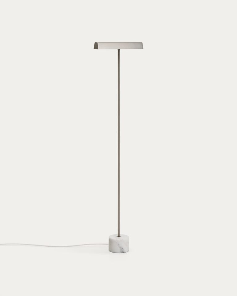 Stoječa svetilka Lynor, brušeno jeklo, marmorno podnožje, višina 121 cm