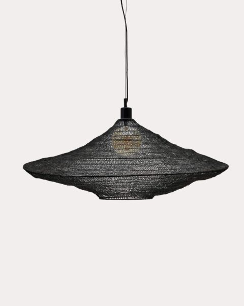 Viseča svetilka Makai, črna kovinska žica, Ø 87 cm, višina 42,5 cm